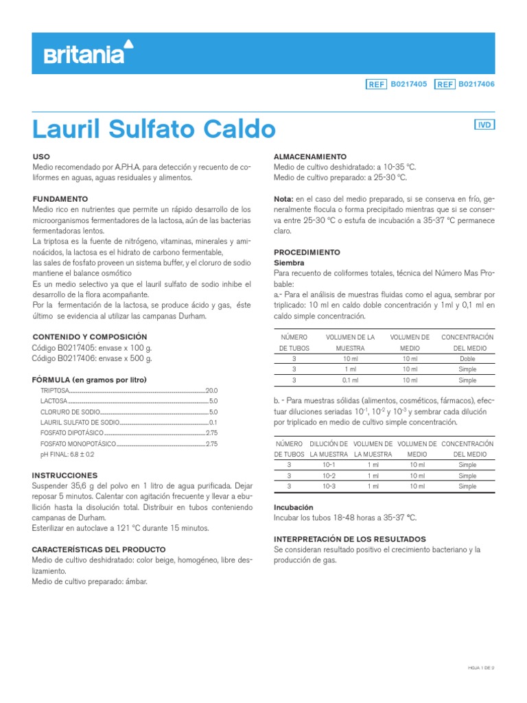 CALDOS LAURIL SULFATO X 500 G - HIMEDIA COD M080 - Imagen 1