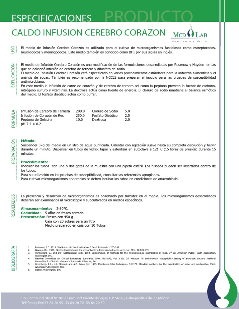CALDO INFUSION CEREBRO CORAZON (BHI) X 500 GR - Imagen 1