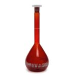 FIOLA DE VIDRIO AMBAR AFORADA CLASE ANS 19/26 X 500 ML
