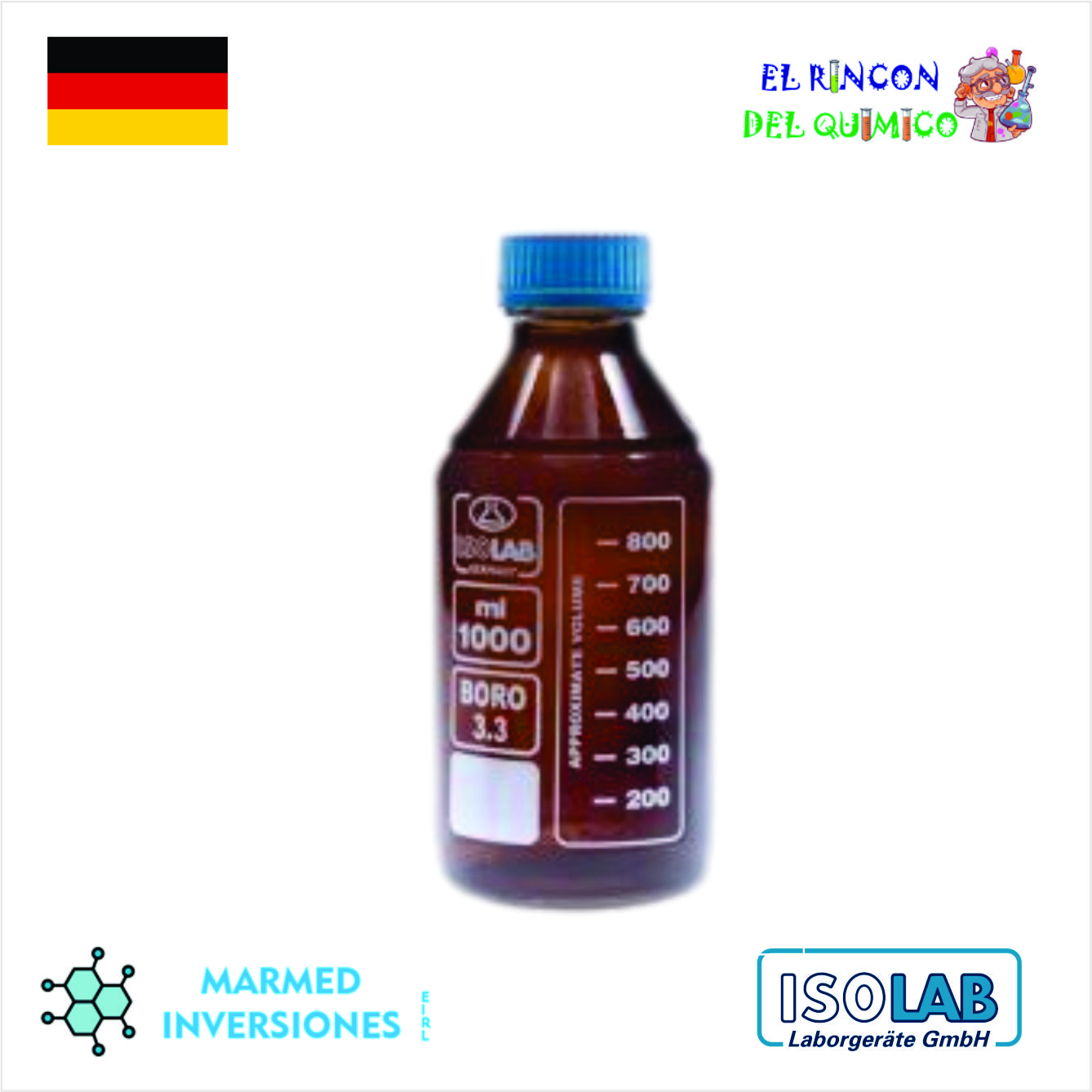 FRASCO DE VIDRIO AMBAR CON TAPA ROSCA DE 120 ML - Imagen 1