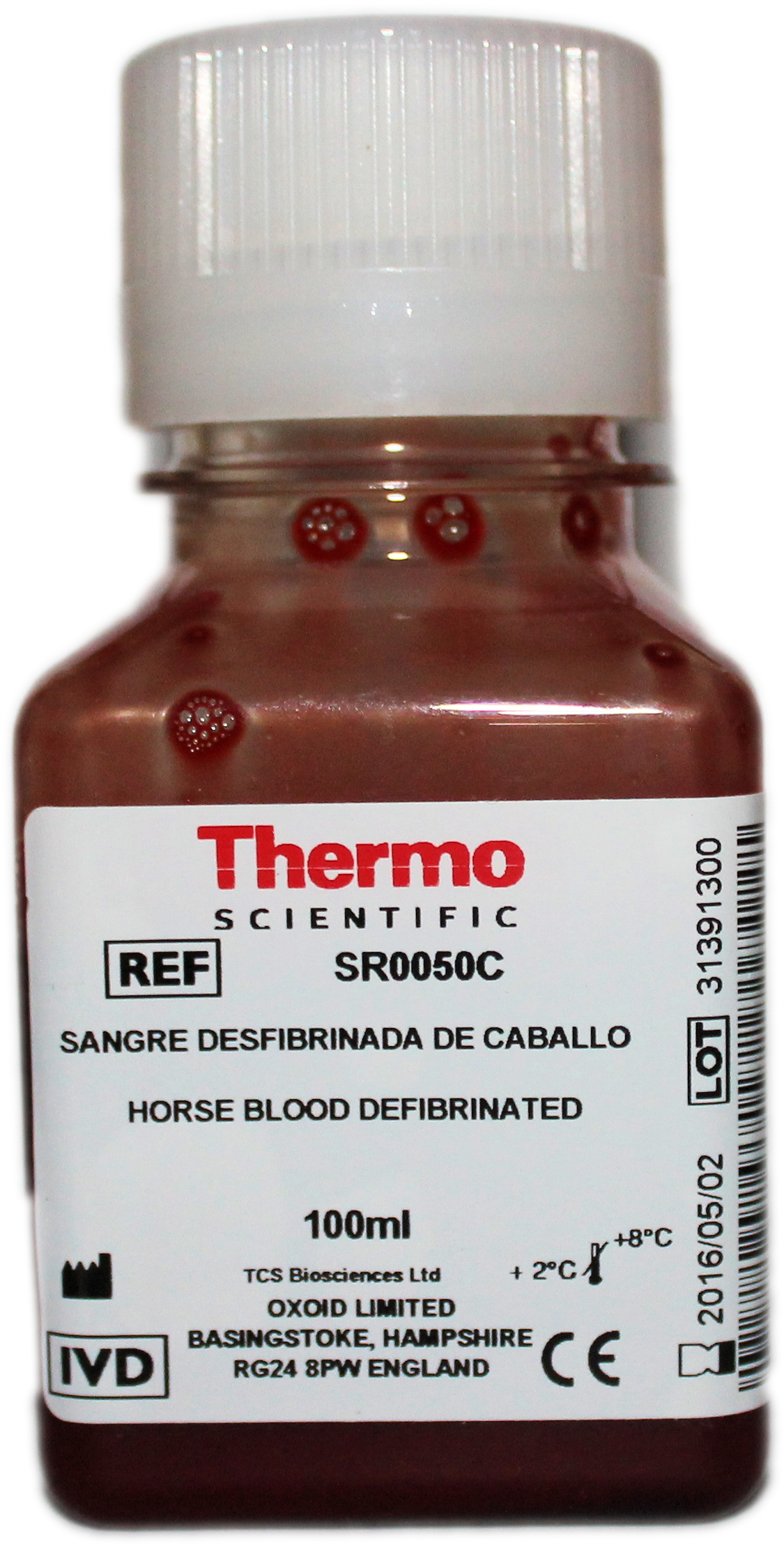 SANGRE DESFIBRINADA ESTERIL (DE CORDERO) X 50ML- AREZ - Imagen 1
